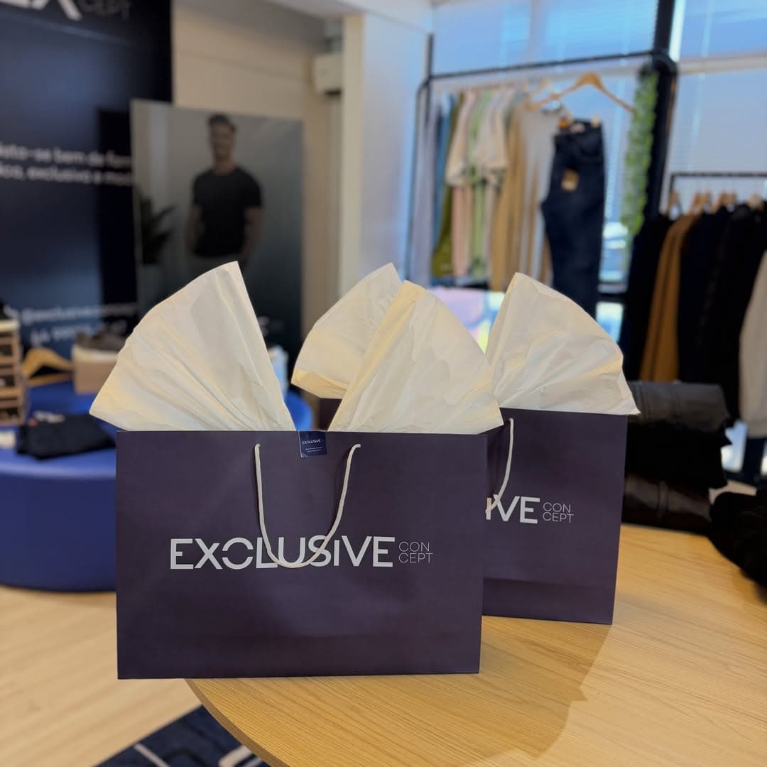 Sacolas da Exclusive Conceptt prontas para entrega